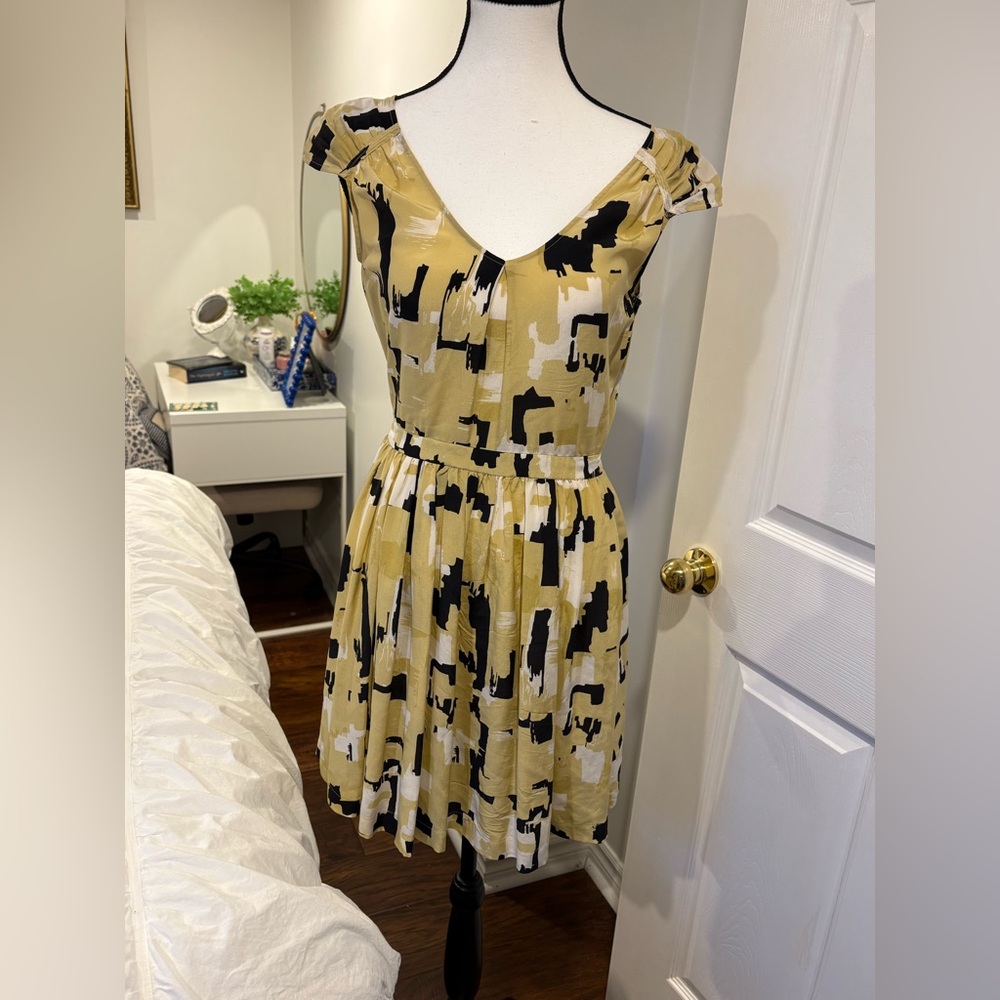 Joie 100% Silk Abstract Fit & Flare Mini Dress Size S